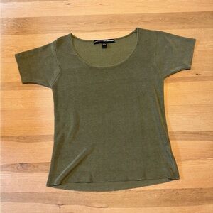 Linda Allard Ellen Tracy Green Knit Top Medium